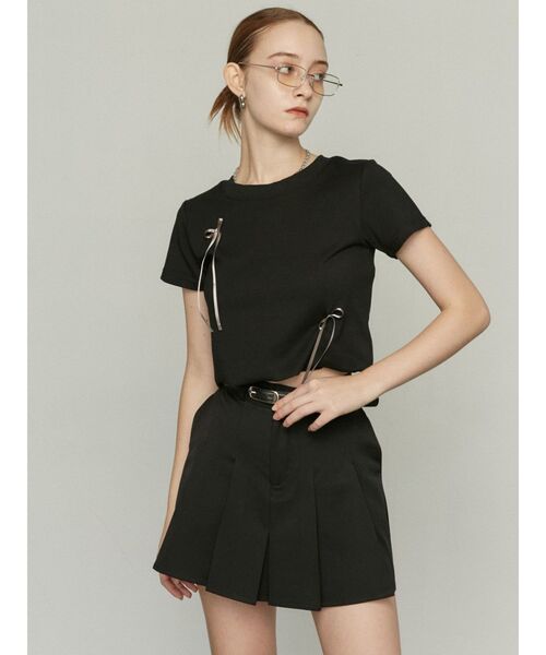 EMODA（エモダ）の「ポイントリボンTシャツ（Tシャツ/カットソー・レディース・ホワイト/ブラック/ブルー/グリーン/グレー・FREE）」の15枚目の写真