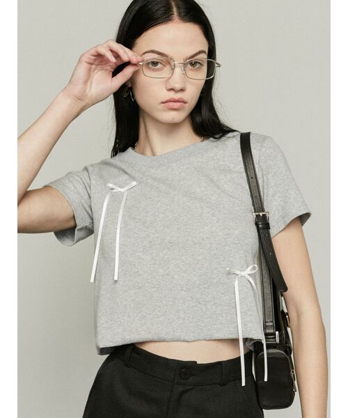 EMODA（エモダ）の「ポイントリボンTシャツ（Tシャツ/カットソー・レディース・ホワイト/ブラック/ブルー/グリーン/グレー・FREE）」の19枚目の写真