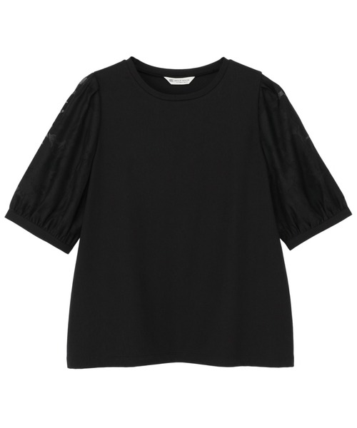 TOKYO SHIRTS(トウキョウシャツ)の「接触冷感 袖シアーT半袖ブラウス(シャツ/ブラウス・レディース・モカ/オフホワイト/ブラック・L/LL/M)」の2枚目の写真