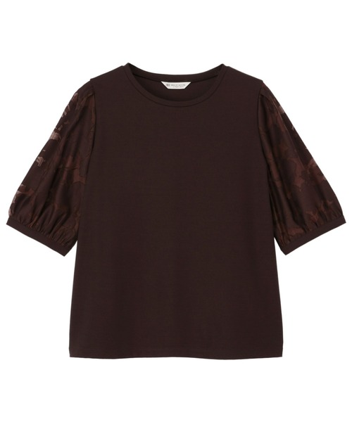 TOKYO SHIRTS(トウキョウシャツ)の「接触冷感 袖シアーT半袖ブラウス(シャツ/ブラウス・レディース・モカ/オフホワイト/ブラック・L/LL/M)」の3枚目の写真