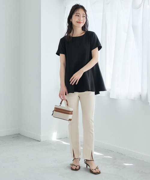 coca（coca）（コカ）の「【WEB限定セール】ストレッチ裾スリットデニム（デニムパンツ・レディース・インディゴブルー/ライトベージュ・L/M/S）」の11枚目の写真