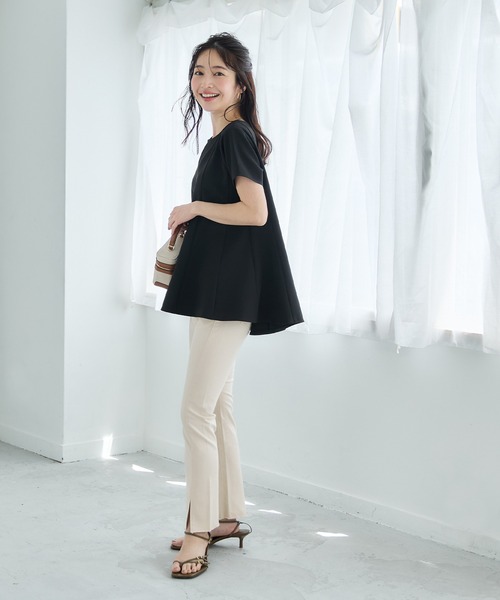 coca（coca）（コカ）の「【WEB限定セール】ストレッチ裾スリットデニム（デニムパンツ・レディース・インディゴブルー/ライトベージュ・L/M/S）」の13枚目の写真