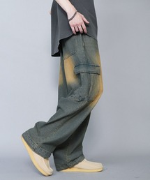 最終価格【Attitude Makes style！】パープルデニムカーゴパンツ カーゴパンツ デニムパンツ」に該当するSPINNS｜スピンズの
