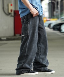 【Laufer】ワイドストレート カーブ ペインターパンツ / 13oz デニムペインターパンツ ワイドパンツ men's & lady's