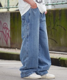【Laufer】ワイドストレート カーブ ペインターパンツ / 13oz デニムペインターパンツ ワイドパンツ men's & lady's