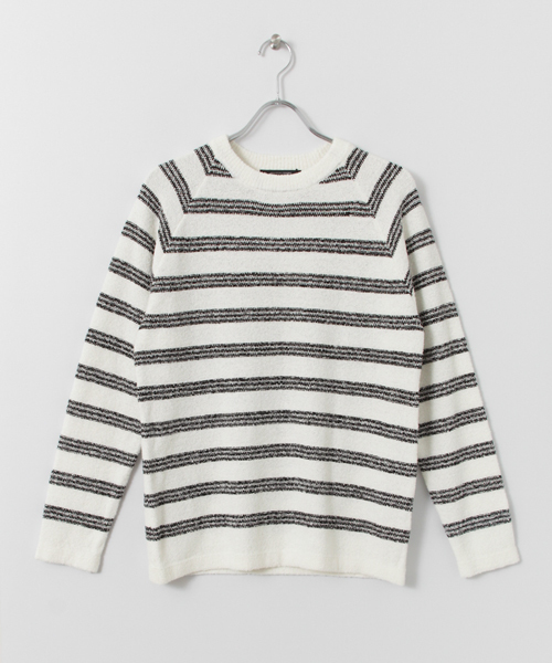 URBAN RESEARCH DOORS MENS（アーバンリサーチ ドアーズ メンズ）の「DOORS ブークレボーダーC/Nニット（ニット/セーター・メンズ・オフホワイト/ネイビー・38/40）」の5枚目の写真