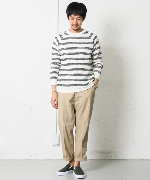 URBAN RESEARCH DOORS MENS（アーバンリサーチ ドアーズ メンズ）の「DOORS ブークレボーダーC/Nニット（ニット/セーター・メンズ・オフホワイト/ネイビー・38/40）」の7枚目の写真