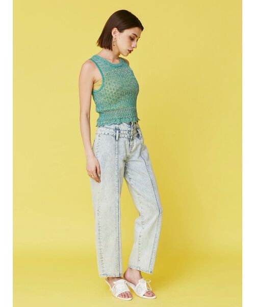 EVRIS（エヴリス）の「スカシアミサマーニットトップス（ニット/セーター・レディース・ホワイト/レッド/ブルー・FREE）」の7枚目の写真