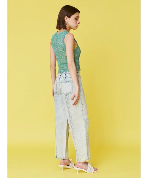 EVRIS（エヴリス）の「スカシアミサマーニットトップス（ニット/セーター・レディース・ホワイト/レッド/ブルー・FREE）」の6枚目の写真