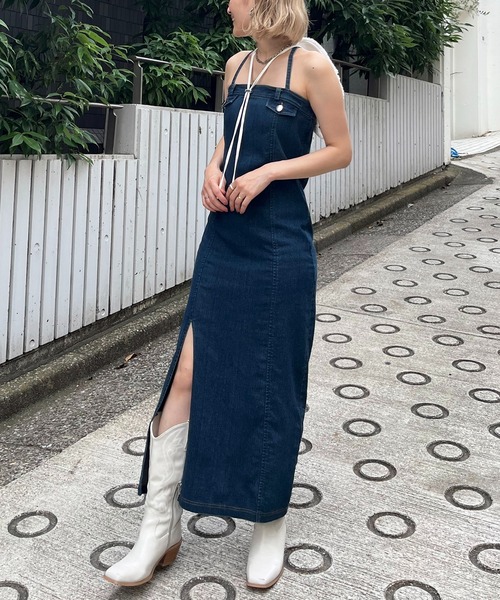 セール】ストレッチデニムキャミワンピース（ワンピース）｜SPIRALGIRL