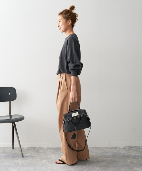 Spick & Span(スピックアンドスパン)の「LOT/SMPL-010 REGULAR LS(Tシャツ/カットソー・レディース・ホワイト/チャコールグレー/ライトグレー・FREE)」の5枚目の写真