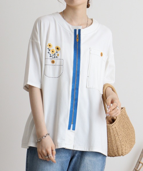 カーディガン EMAGO ふしぎ刺繍カーディガン レディース Emago カーディガン EMAGO 星座刺繍カーディガン レディース