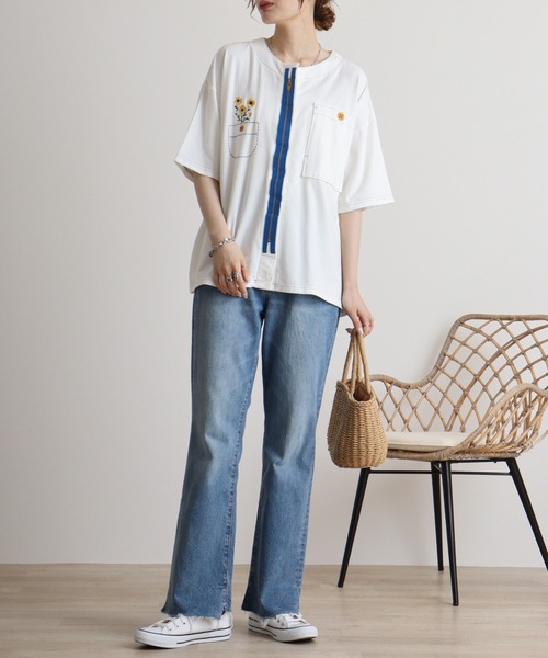 カーディガン EMAGO ふしぎ刺繍カーディガン レディース Emago カーディガン EMAGO ふしぎ刺繍カーディガン レディース