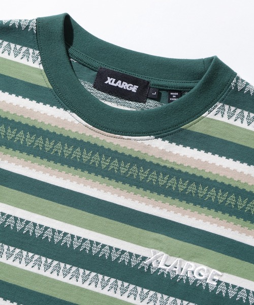 XLARGE（エクストララージ）の「JACQUARD L/S TEE（Tシャツ/カットソー・メンズ・グリーン/ブラウン/ブルー・L/M/S/XL）」の6枚目の写真