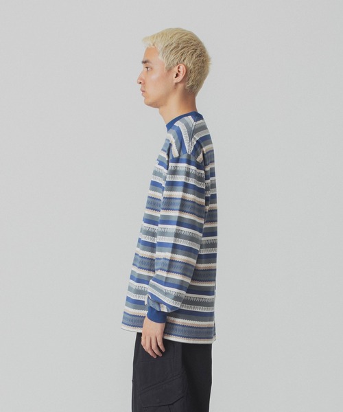 XLARGE（エクストララージ）の「JACQUARD L/S TEE（Tシャツ/カットソー・メンズ・グリーン/ブラウン/ブルー・L/M/S/XL）」の9枚目の写真