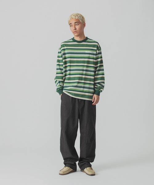 XLARGE（エクストララージ）の「JACQUARD L/S TEE（Tシャツ/カットソー・メンズ・グリーン/ブラウン/ブルー・L/M/S/XL）」の13枚目の写真