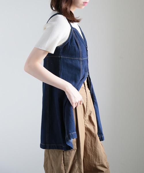 MAISON BREEZE（メゾンブリーズ）の「【MAISON BREEZE】加工デニム フロントジップビスチェ 223-701-3215 DTK（ベスト・レディース・インディゴブルー/ブラック/ブルー/グレー・FREE）」の22枚目の写真