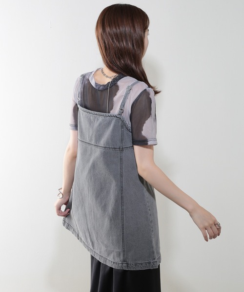MAISON BREEZE（メゾンブリーズ）の「【MAISON BREEZE】加工デニム フロントジップビスチェ 223-701-3215 DTK（ベスト・レディース・インディゴブルー/ブラック/ブルー/グレー・FREE）」の15枚目の写真