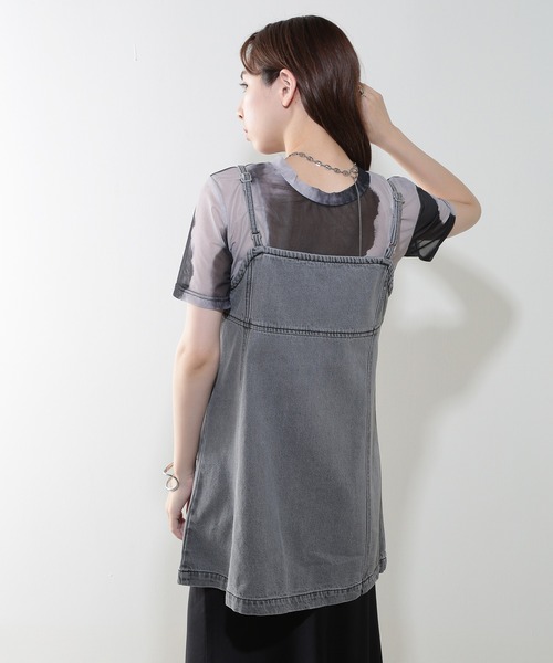 MAISON BREEZE（メゾンブリーズ）の「【MAISON BREEZE】加工デニム フロントジップビスチェ 223-701-3215 DTK（ベスト・レディース・インディゴブルー/ブラック/ブルー/グレー・FREE）」の14枚目の写真