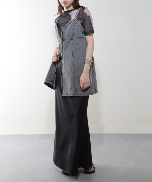 MAISON BREEZE（メゾンブリーズ）の「【MAISON BREEZE】加工デニム フロントジップビスチェ 223-701-3215 DTK（ベスト・レディース・インディゴブルー/ブラック/ブルー/グレー・FREE）」の17枚目の写真