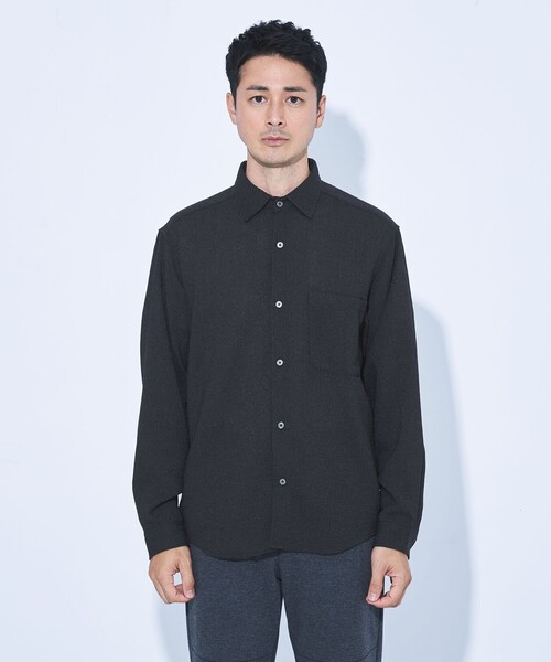 green label relaxing（グリーンレーベルリラクシング）の「【WEB限定】JUST fit ツイードライク 長袖 シャツ（シャツ/ブラウス・メンズ・ネイビー/ブラック・S/M/L/XL）」の7枚目の写真