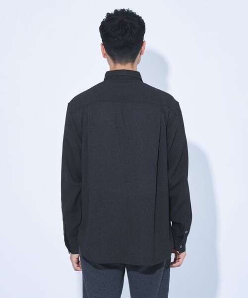 green label relaxing（グリーンレーベルリラクシング）の「【WEB限定】JUST fit ツイードライク 長袖 シャツ（シャツ/ブラウス・メンズ・ネイビー/ブラック・S/M/L/XL）」の9枚目の写真