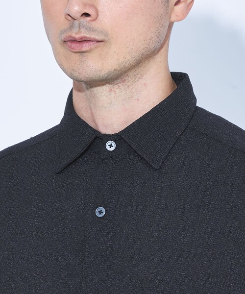 green label relaxing（グリーンレーベルリラクシング）の「【WEB限定】JUST fit ツイードライク 長袖 シャツ（シャツ/ブラウス・メンズ・ネイビー/ブラック・S/M/L/XL）」の10枚目の写真