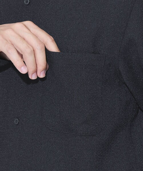 green label relaxing（グリーンレーベルリラクシング）の「【WEB限定】JUST fit ツイードライク 長袖 シャツ（シャツ/ブラウス・メンズ・ネイビー/ブラック・S/M/L/XL）」の13枚目の写真