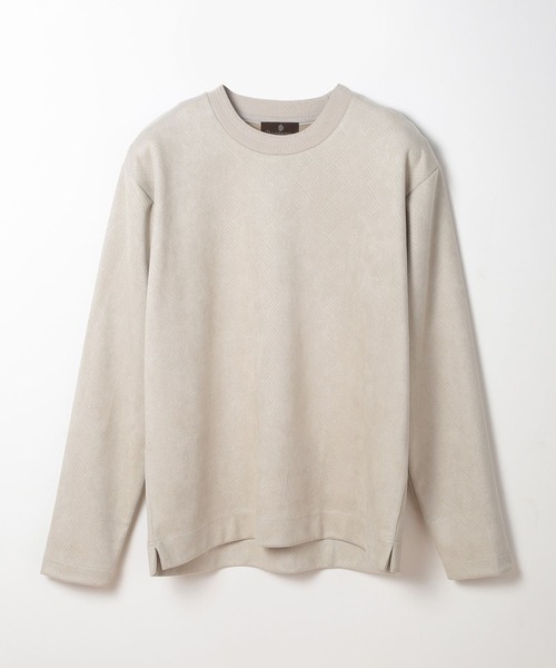 MEN'S BIGI(メンズビギ)の「テックスエードロングスリーブカットソー(Tシャツ/カットソー・メンズ・オフホワイト/ベージュ/ネイビー・01/02/03/04)」の3枚目の写真