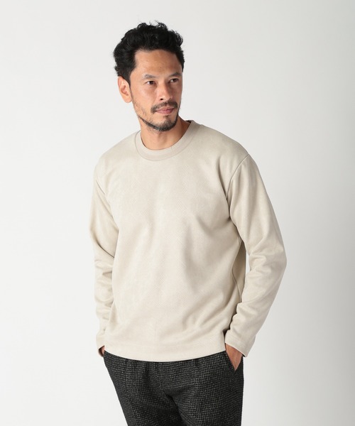 MEN'S BIGI(メンズビギ)の「テックスエードロングスリーブカットソー(Tシャツ/カットソー・メンズ・オフホワイト/ベージュ/ネイビー・01/02/03/04)」の10枚目の写真