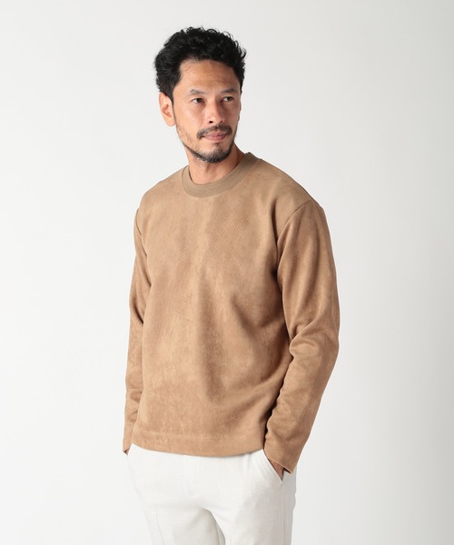 MEN'S BIGI(メンズビギ)の「テックスエードロングスリーブカットソー(Tシャツ/カットソー・メンズ・オフホワイト/ベージュ/ネイビー・01/02/03/04)」の11枚目の写真