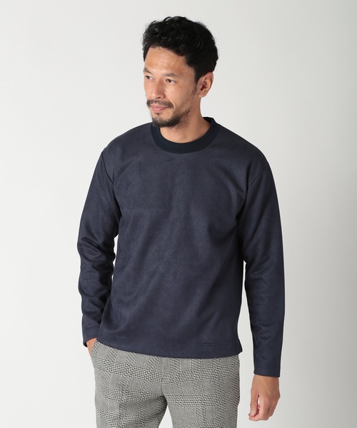 MEN'S BIGI(メンズビギ)の「テックスエードロングスリーブカットソー(Tシャツ/カットソー・メンズ・オフホワイト/ベージュ/ネイビー・01/02/03/04)」の12枚目の写真
