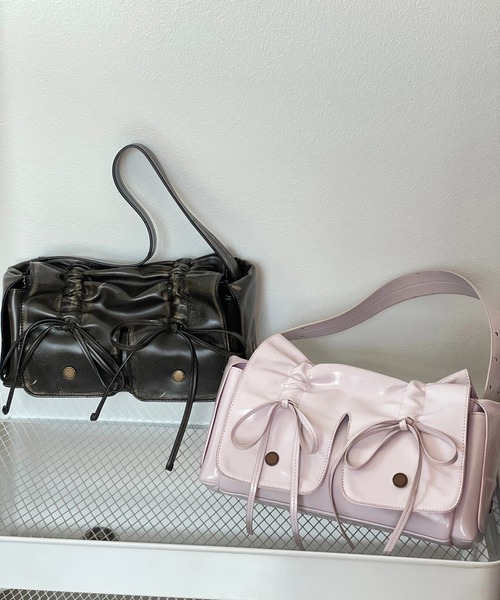 セール】y2k バレエコア ダブルリボンデザイン ショルダー バッグ 2way