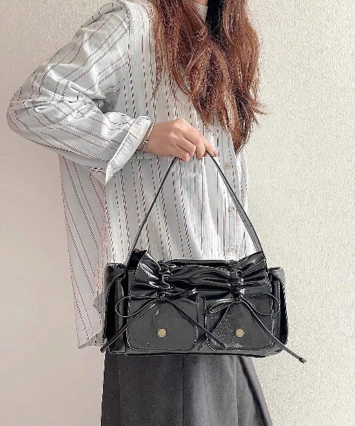 セール】y2k バレエコア ダブルリボンデザイン ショルダー バッグ 2way