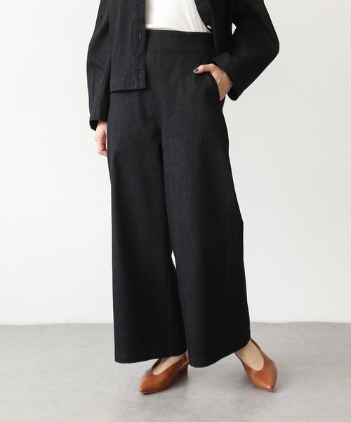 Three Four Time(スリーフォータイム)の「イージーワイドストレッチパンツ(スラックス・レディース・ブラック・FREE)」の3枚目の写真