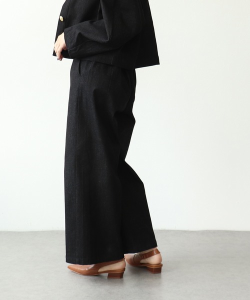 Three Four Time(スリーフォータイム)の「イージーワイドストレッチパンツ(スラックス・レディース・ブラック・FREE)」の4枚目の写真