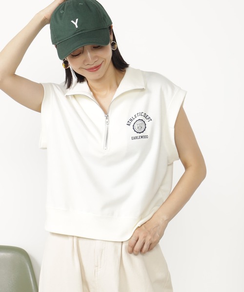 FOUND GOOD（ファウンドグッド）の「ハーフZIPウラケベスト（ベスト・レディース・グレー系5/アイボリー/グレー系8・M/L）」の3枚目の写真