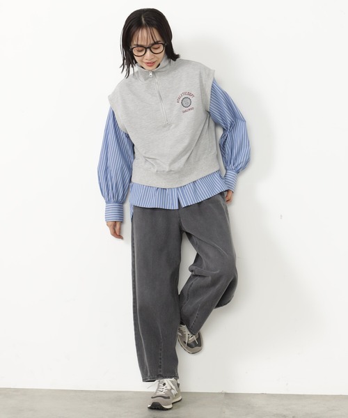 FOUND GOOD（ファウンドグッド）の「ハーフZIPウラケベスト（ベスト・レディース・グレー系5/アイボリー/グレー系8・M/L）」の4枚目の写真