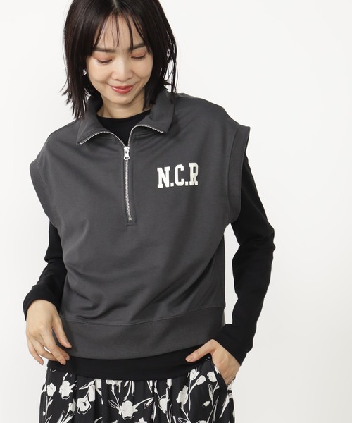 FOUND GOOD（ファウンドグッド）の「ハーフZIPウラケベスト（ベスト・レディース・グレー系5/アイボリー/グレー系8・M/L）」の8枚目の写真