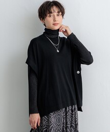 【洗える】コンパクトウール ポンチョ