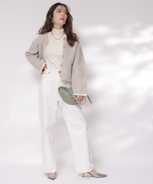 Apuweiser-riche（アプワイザーリッシェ）の「ラメブークレニットジャケット（ニット/セーター・レディース・ホワイト/ベージュ/ミント/グレー・2/1）」の13枚目の写真