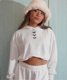 LOOP HOODIE/ロキシープルオーバーパーカー・フーディー/ロキシーセットアップ対応ショート丈速乾プルオーバートップス