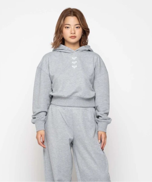 ROXY（ロキシー）の「LOOP HOODIE/ロキシープルオーバーパーカー・フーディー/ロキシーセットアップ対応ショート丈速乾プルオーバートップス（パーカー・レディース・ホワイト/ブラック/グレー・LARGE/MEDIUM/SMALL）」の13枚目の写真