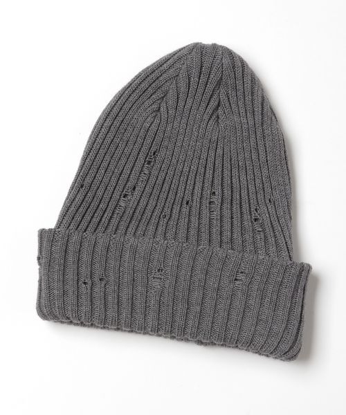 PBLIM（ページボーイリム）の「PBLIM/ダメージニットビーニー（ニットキャップ/ビーニー・レディース・グレー/ブラック・FREE）」の6枚目の写真
