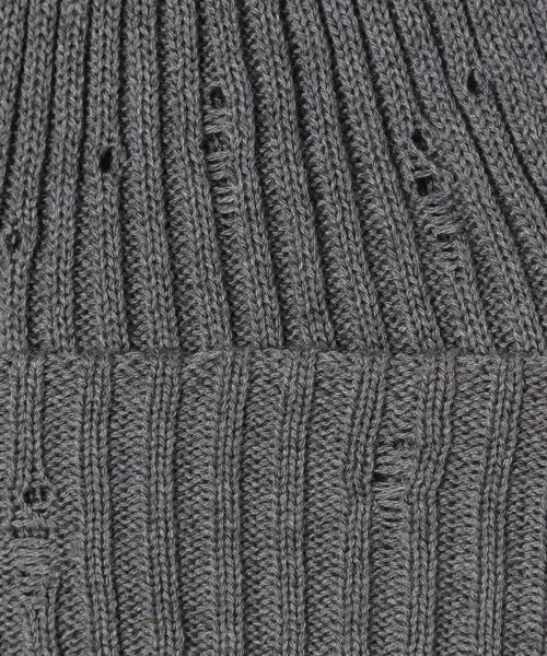 PBLIM（ページボーイリム）の「PBLIM/ダメージニットビーニー（ニットキャップ/ビーニー・レディース・グレー/ブラック・FREE）」の4枚目の写真