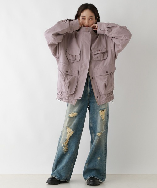 RAGEBLUE（レイジブルー）の「Wジップ/ユーティリティBIGブルゾン（ブルゾン・レディース・ブラック/ピンク系・FREE）」の3枚目の写真