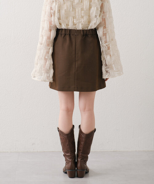 Kastane(カスタネ)の「【セットアップ対応】フレンチツイルミニスカート(スカート・レディース・グレー/ブラウン・FREE)」の20枚目の写真