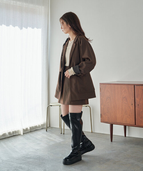 Kastane(カスタネ)の「【セットアップ対応】フレンチツイルミニスカート(スカート・レディース・グレー/ブラウン・FREE)」の15枚目の写真