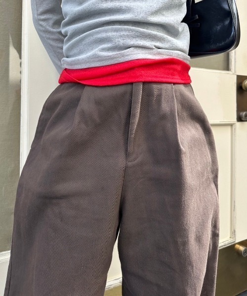 nemne store(ネンネストア)の「【keel】ツイルタックバギーパンツ(その他パンツ・レディース・ブラウン/オフホワイト・MEDIUM/SMALL)」の3枚目の写真