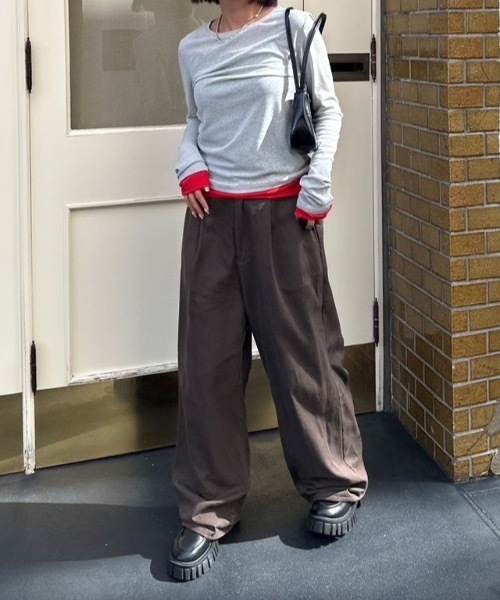 nemne store(ネンネストア)の「【keel】ツイルタックバギーパンツ(その他パンツ・レディース・ブラウン/オフホワイト・MEDIUM/SMALL)」の19枚目の写真